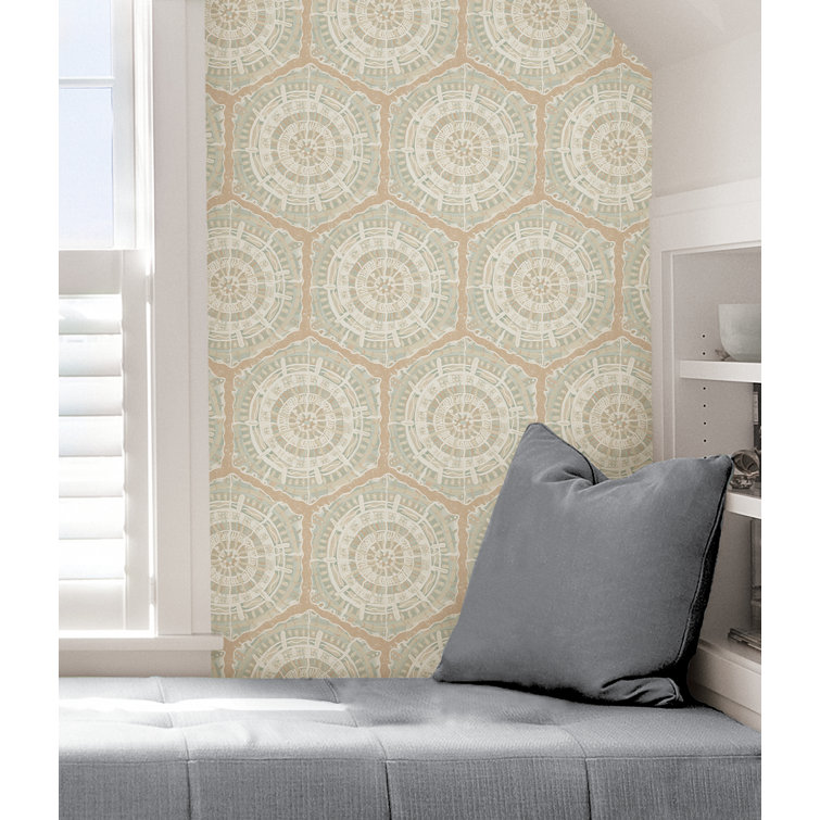 Peach Geometric Self-Adhesive Removable Wallpaper Roll