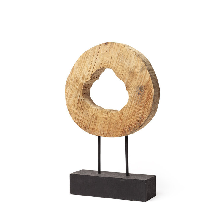 Ironwood Indian Mango Wood Cross Section Decorative Object