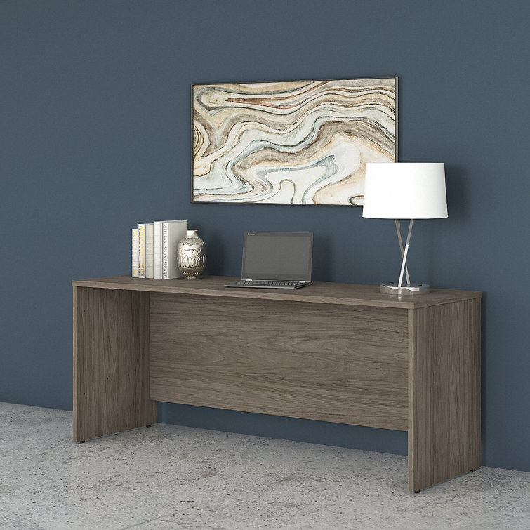 Modern Hickory 72'' Wide Office Desk with Modesty Panel