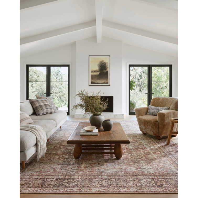 Loloi Amber Lewis Inspired Ivory Synthetic 7'-6" x 9'-6" Vintage Area Rug