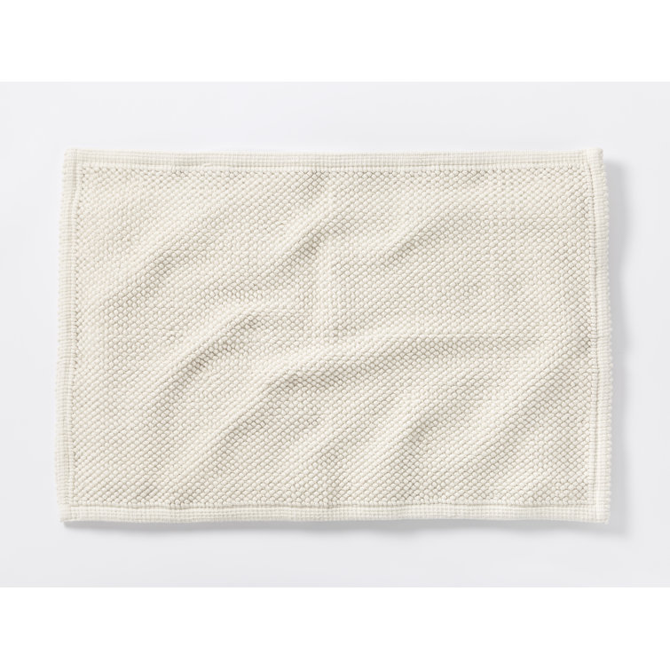 Alpine White Organic Cotton Pebbled Bath Rug 24'' x 36''