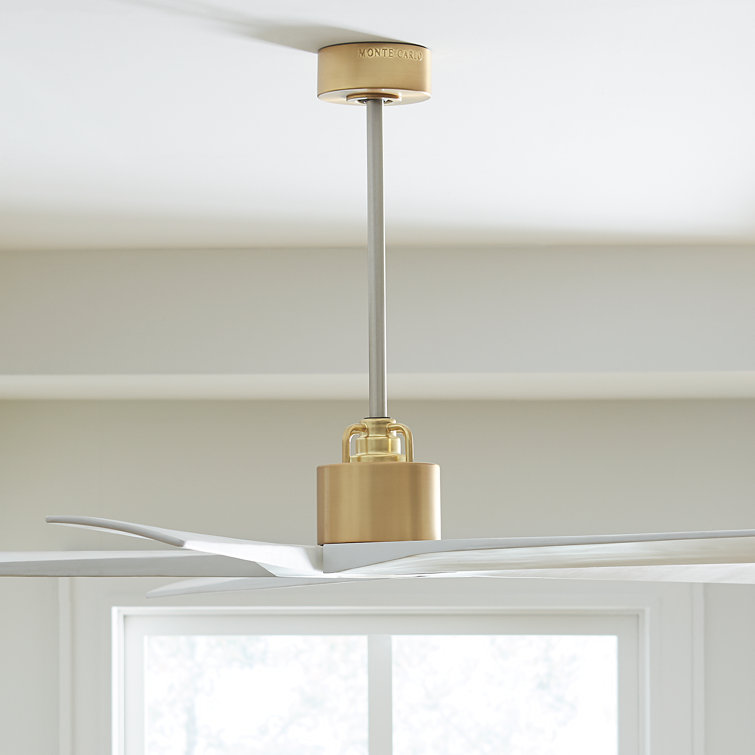 Aspen 70" Burnished Brass and Matte White 5-Blade Ceiling Fan with Remote