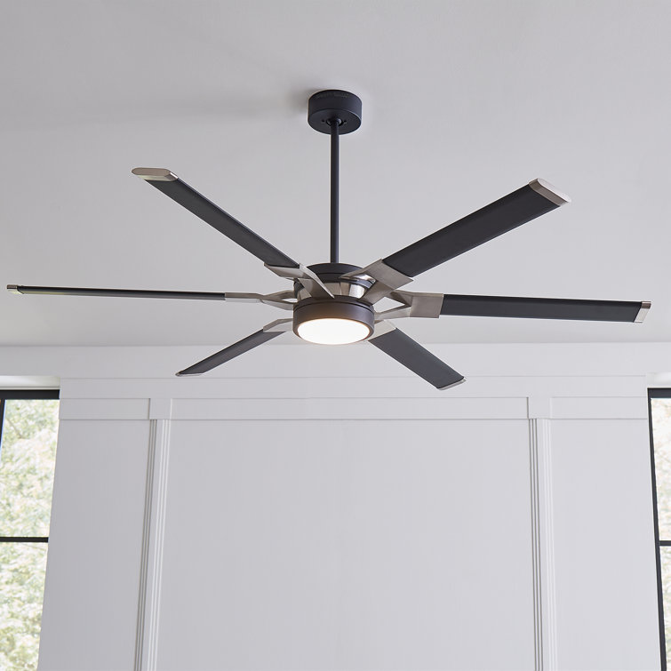 Midnight Black 96" LED Ceiling Fan with Remote and Light