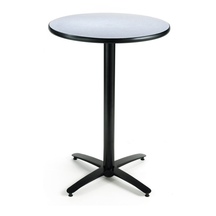 42" Gray Nebula Round Dining Table with Black Arch Base