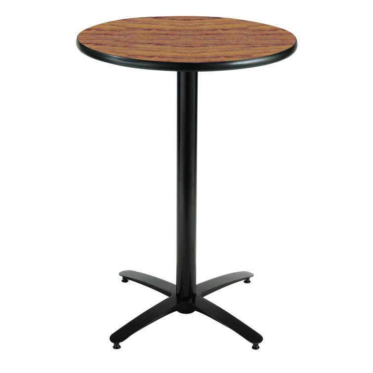 Medium Oak Round Dining Height Table with Black Arch Base