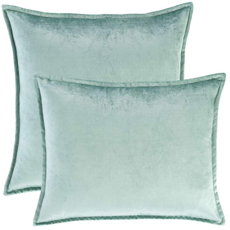 Sky Blue 20" Square Velvet Decorative Pillow Cover