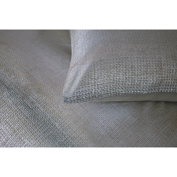 Anguilla Shimmery Silver Flecks Queen Cotton Duvet Cover - Aquamarine