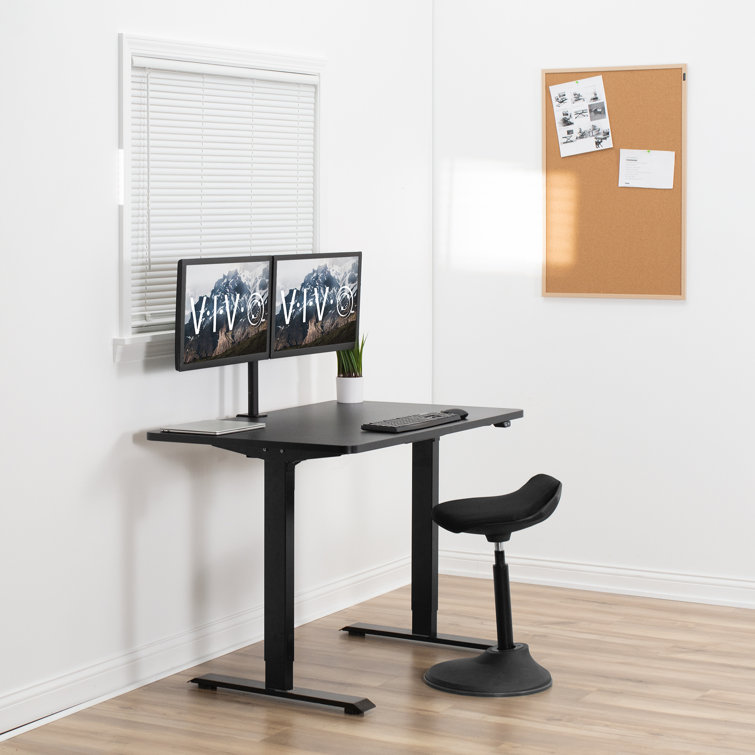 59-Inch Black Particle Board Sit-Stand Desk Top