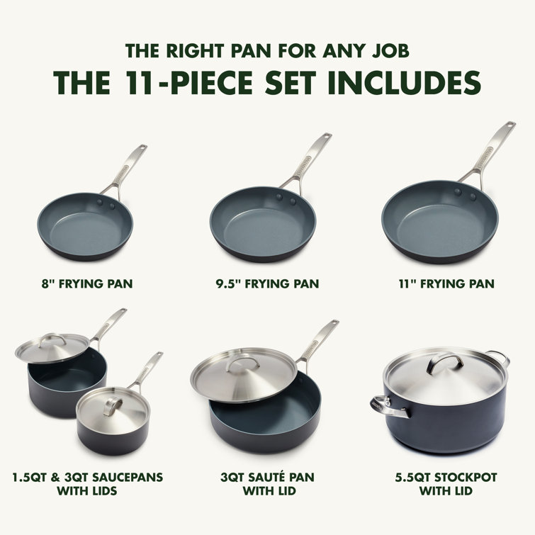 GreenPan Paris Pro 11-Piece Hard Anodized Non-Stick Cookware Set