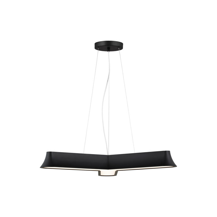 Alta Midnight Black Geometric LED Chandelier with Plastic Shade