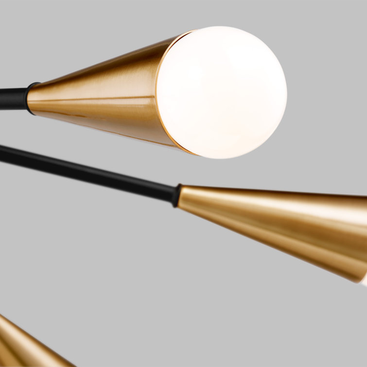 Clive Satin Brass 25" Modern Half-Sputnik Flush Mount
