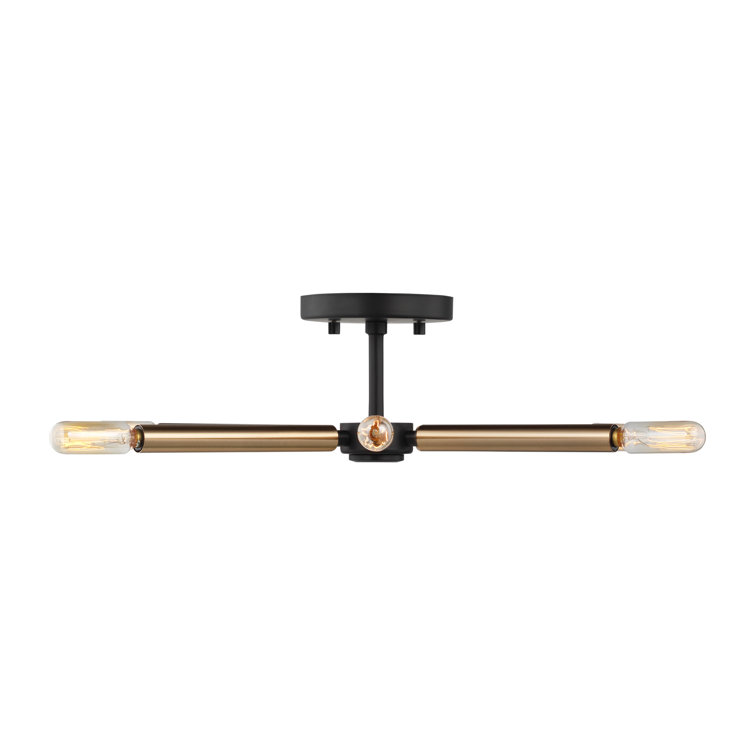 Nashville Modern Midnight Black 22" LED Semi-Flush Mount Light