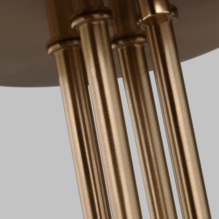 Satin Brass 4-Light Glass Globe Sputnik Flush Mount