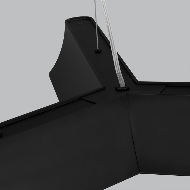 Alta Midnight Black Geometric LED Chandelier with Plastic Shade