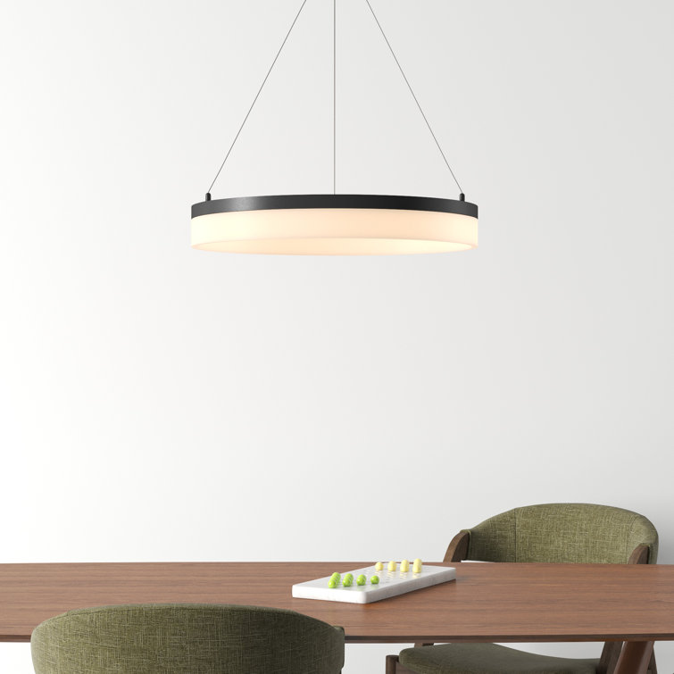 Cohen Contemporary LED Pendant in Oil-Rubbed Bronze with Etched Acrylic Shade