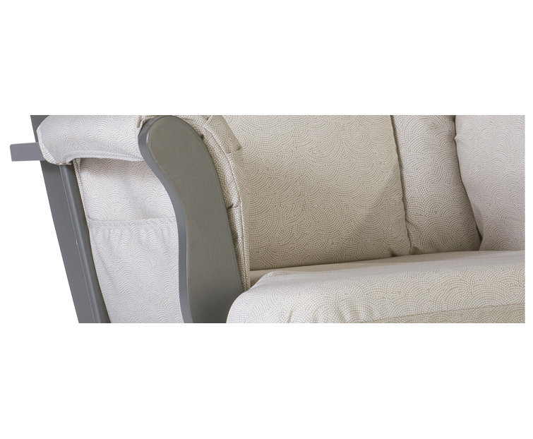 Tuscany White and Taupe Swirl Glider Chair with Ottoman