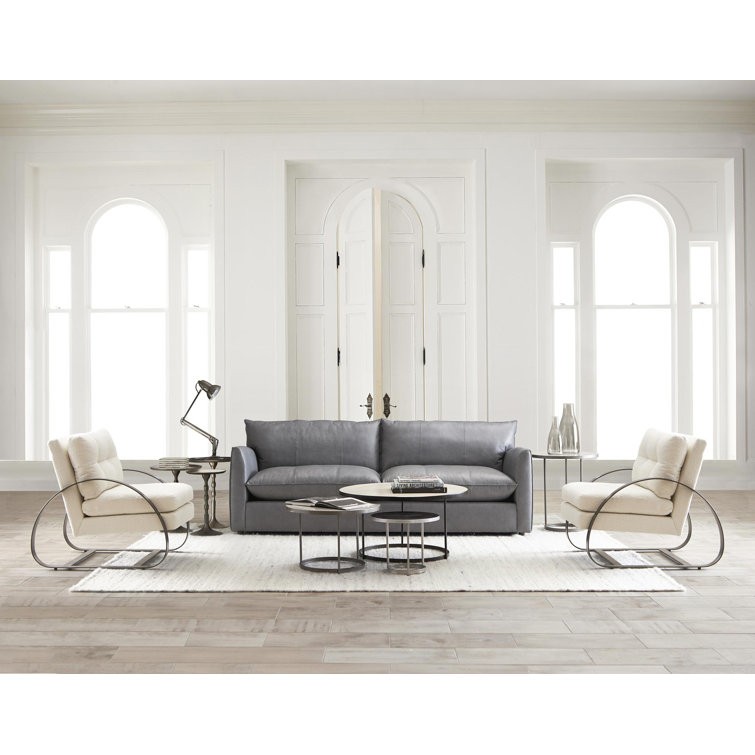 Black and Silver Round Metal Coffee Table with Storage