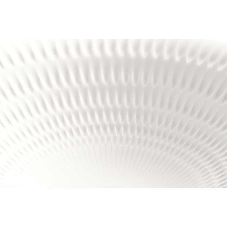 Translucent White Rectangular Ceramic Vessel Sink with Carved Texture