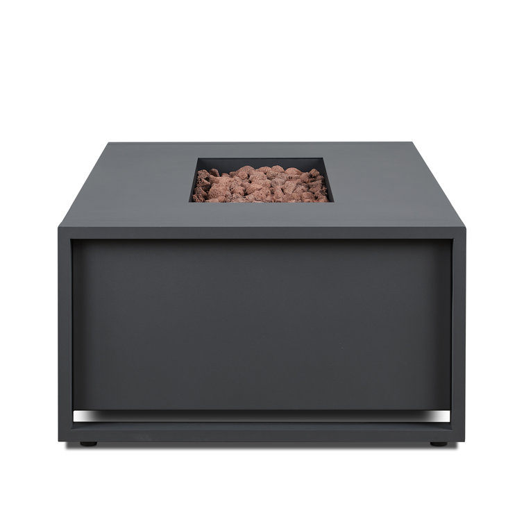 Sleek Gray 52" Aluminum Gas Fire Pit Table with Adjustable Flame