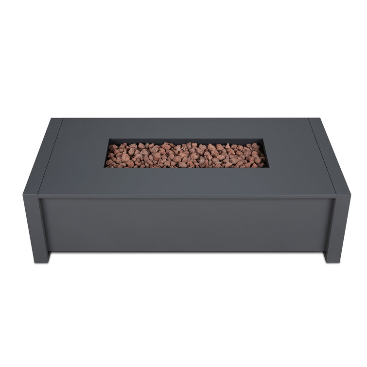 Sleek Gray 52" Aluminum Gas Fire Pit Table with Adjustable Flame