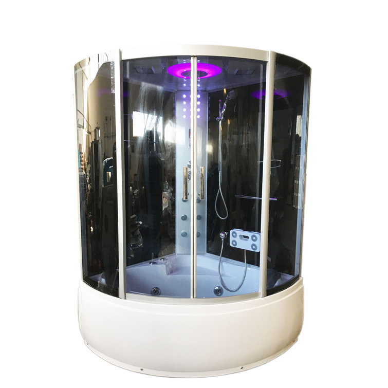 Milan 49'' White Acrylic Corner Whirlpool Bathtub with Digital Control