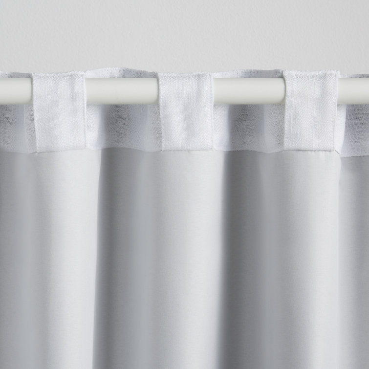 White Linen-Blend Blackout Pleated Curtain Panel 52" x 84"