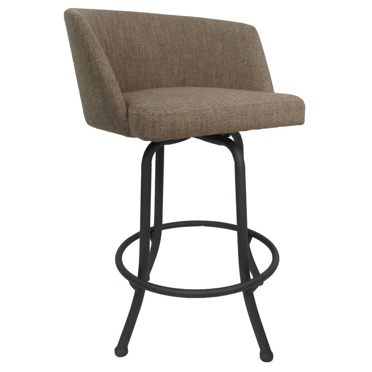 Joey Swivel 30'' Bar Stool with Ruby Red Upholstery & Gray Frame
