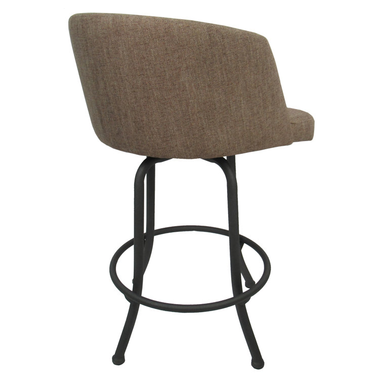 Joey Swivel 30'' Bar Stool with Ruby Red Upholstery & Gray Frame