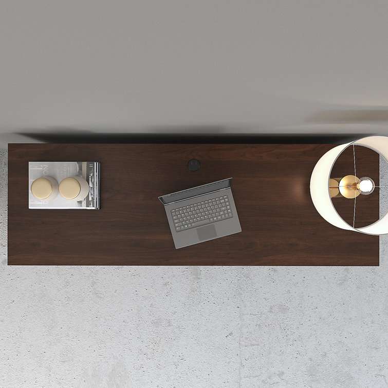 Classic Black Walnut 60'' Office Desk with Cable Management