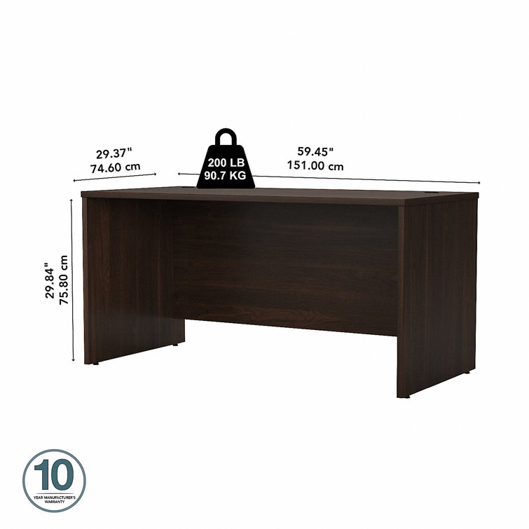 Classic Black Walnut 60'' Office Desk with Cable Management