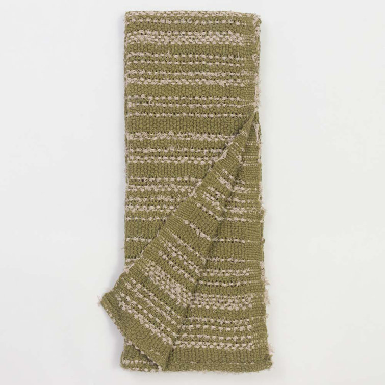 Lemongrass Cotton Basket Weave Knitted Throw Blanket