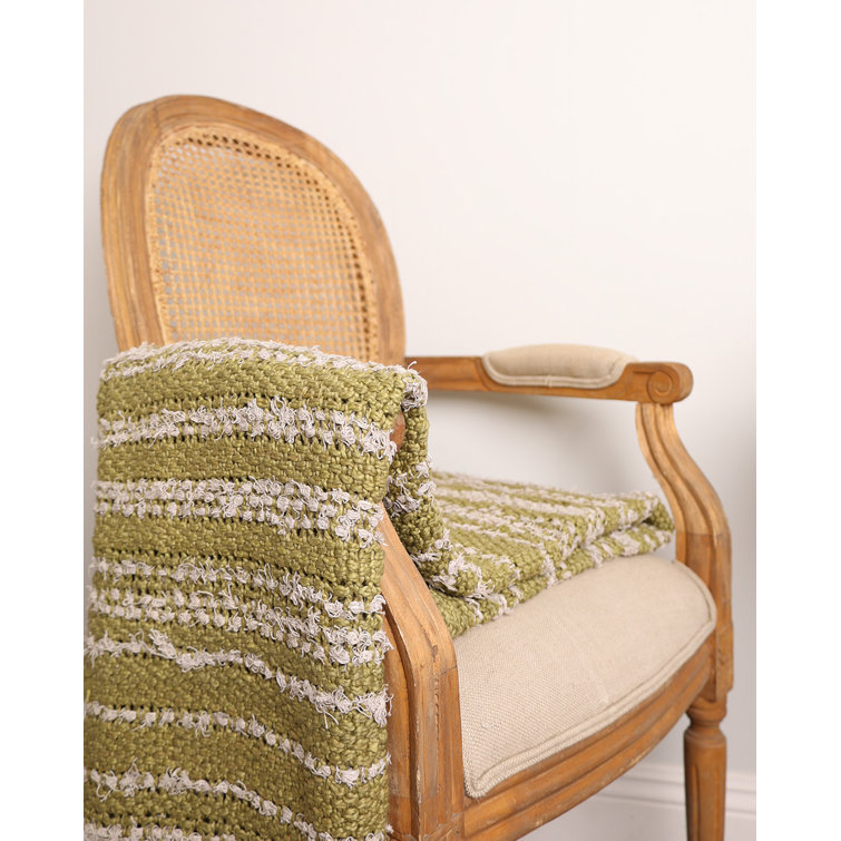 Lemongrass Cotton Basket Weave Knitted Throw Blanket
