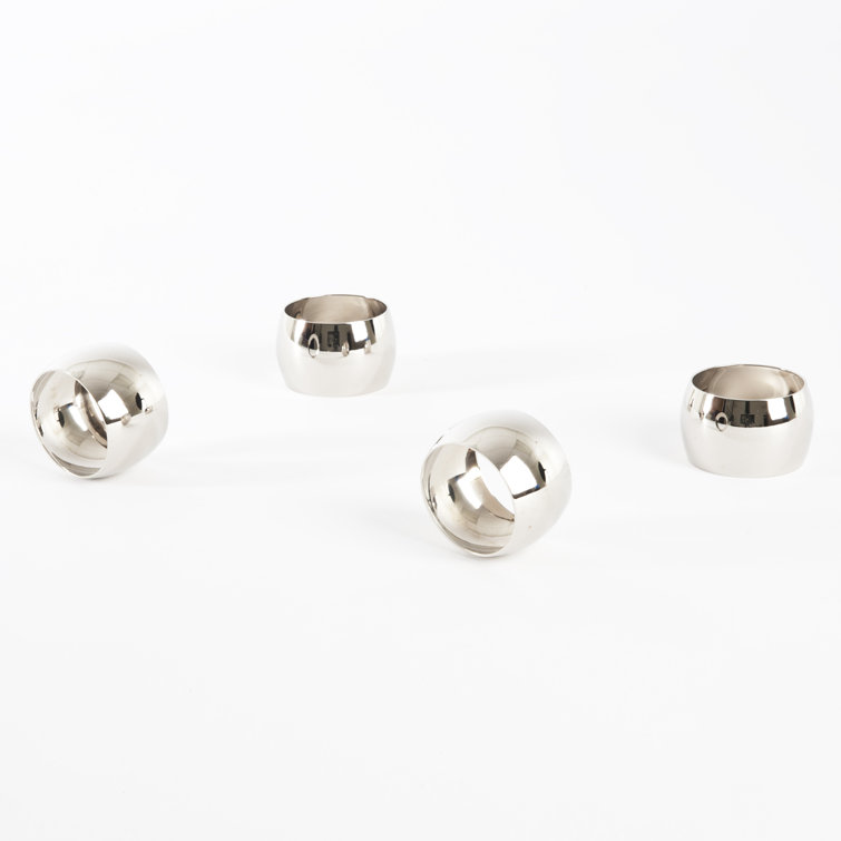 Silver Round Napkin Rings Set of Four