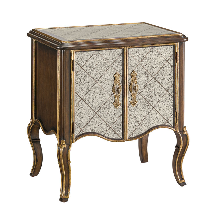 Aria Aged Gold Mahogany Veneer Nightstand