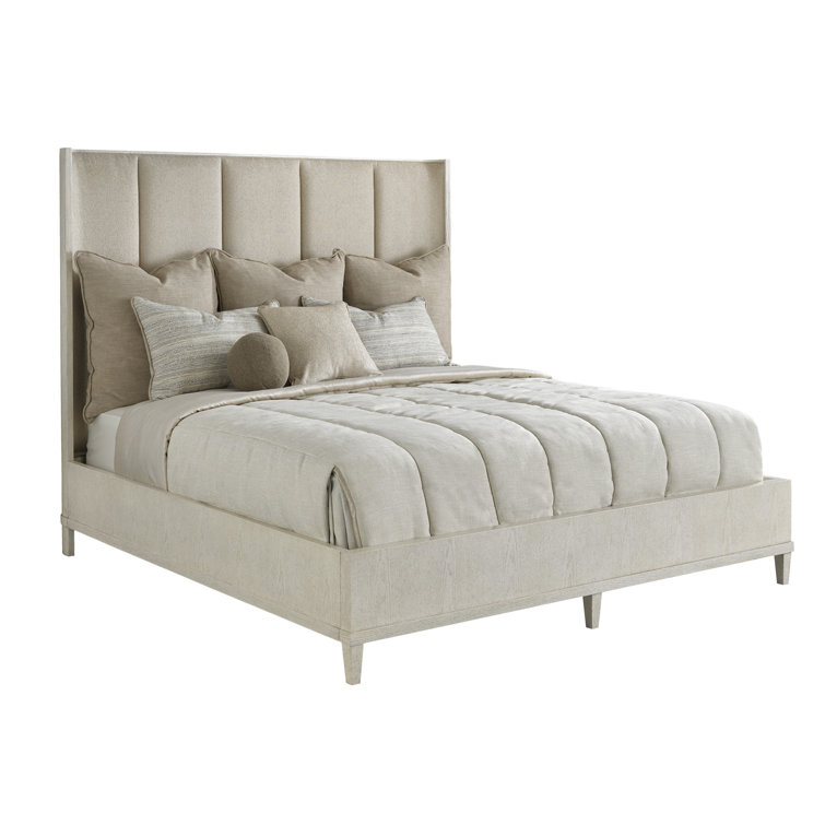Sovereign Ensemble King Bed with Upholstered Headboard in Crown White