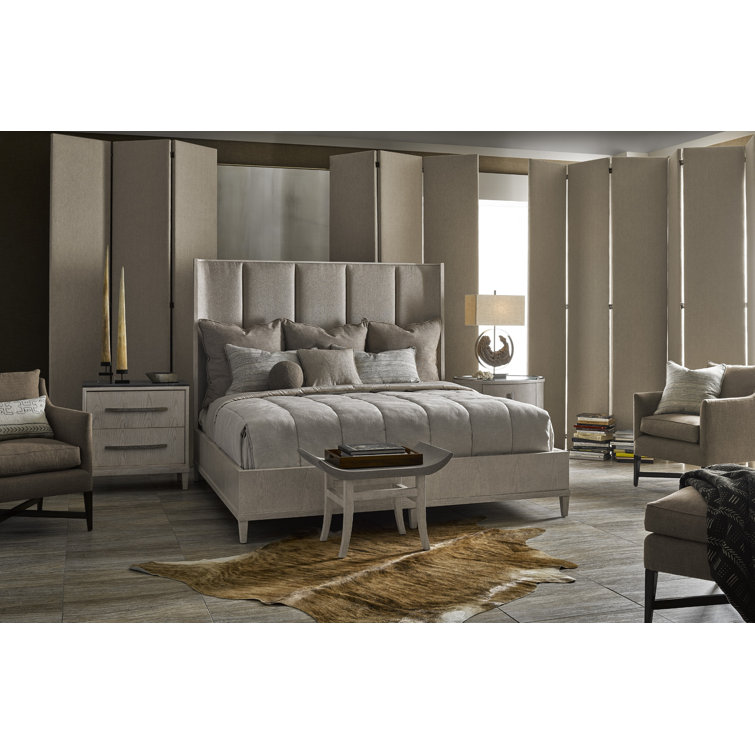 Sovereign Ensemble King Bed with Upholstered Headboard in Crown White