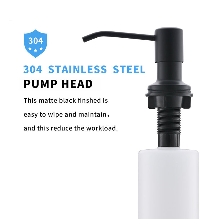 Black Stainless Steel Sink Mounted Soap Dispenser