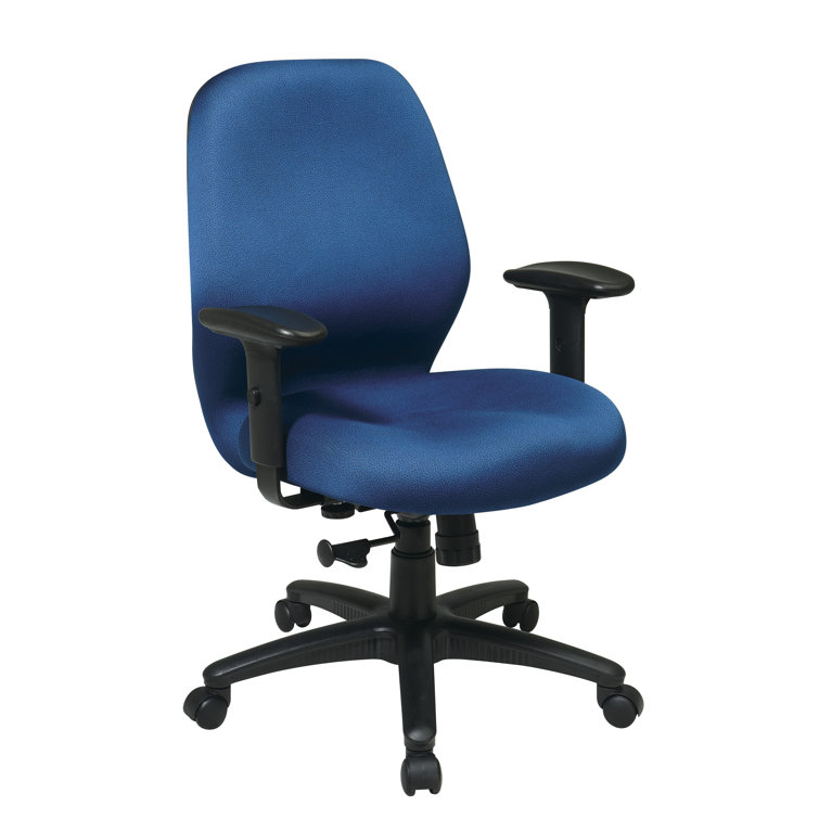 Icon Navy Fabric Mid Back Task Chair with Adjustable Arms