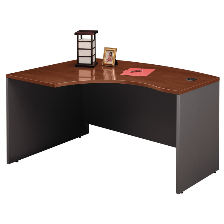 Hansen Cherry Executive Corner Desk with Filing Cabinet and Keyboard Tray