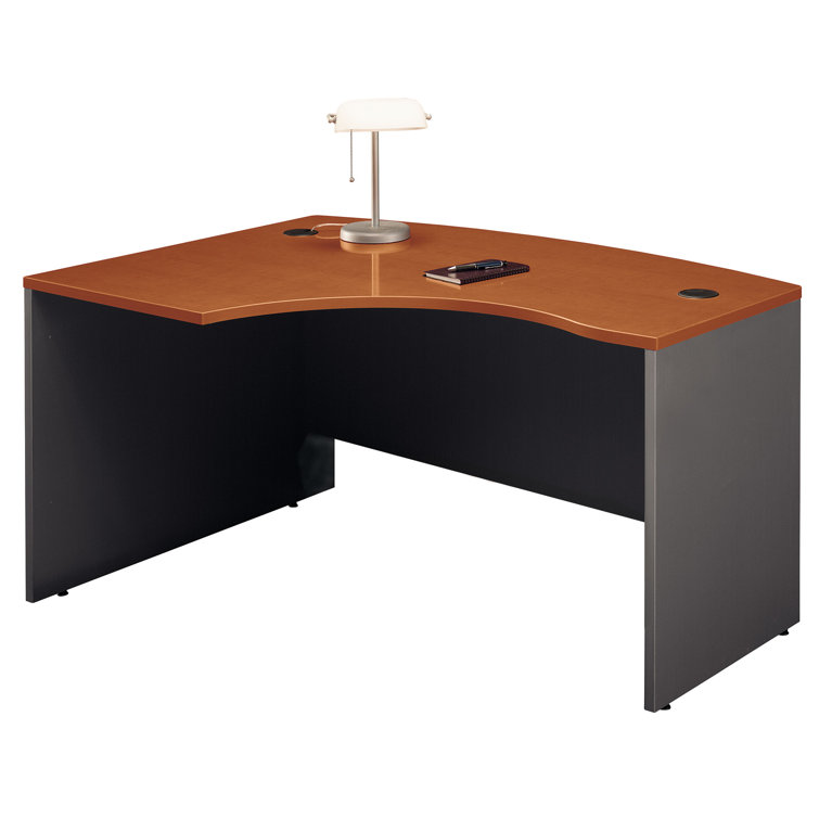 Hansen Cherry Executive Corner Desk with Filing Cabinet and Keyboard Tray