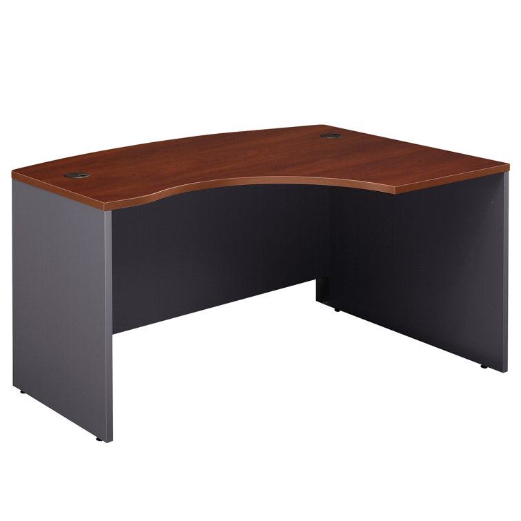 Hansen Cherry Executive Corner Desk with Filing Cabinet and Keyboard Tray