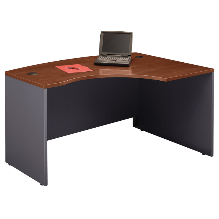 Hansen Cherry Executive Corner Desk with Filing Cabinet and Keyboard Tray