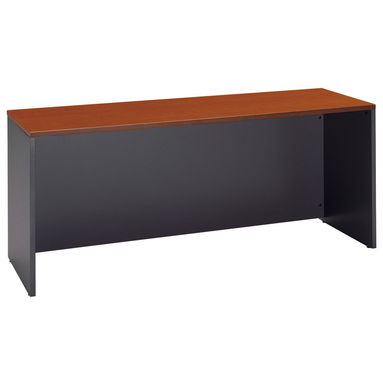 Contemporary Gray-Brown Natural Cherry Home Office Desk with Drawer