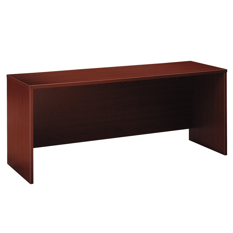 Contemporary Mahogany Home Office Desk with Drawer and Filing Cabinet