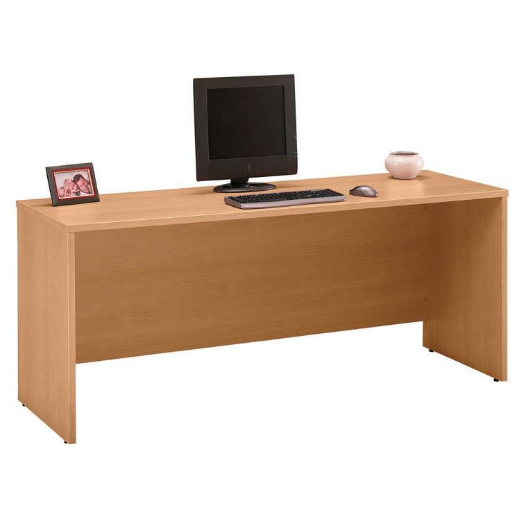 Contemporary Gray-Brown Natural Cherry Home Office Desk with Drawer
