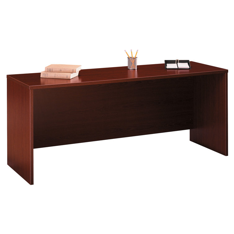 Contemporary Gray-Brown Natural Cherry Home Office Desk with Drawer