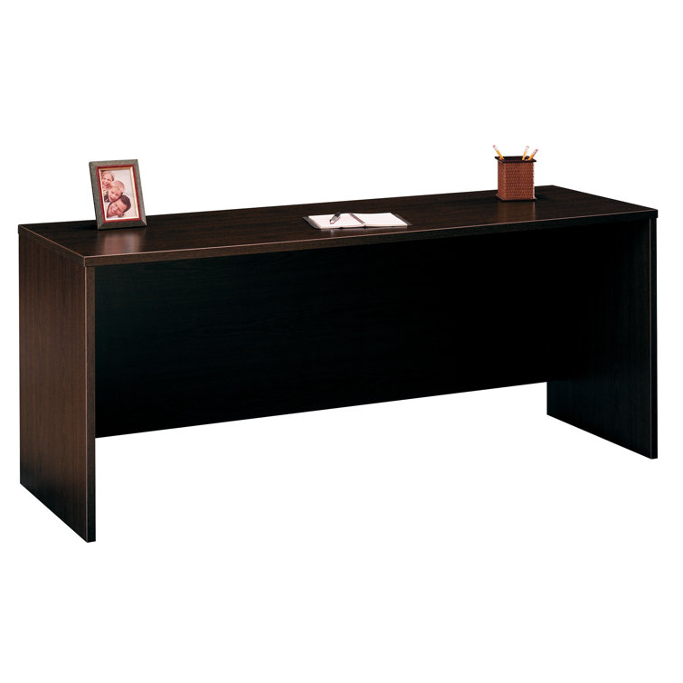 Contemporary Gray-Brown Natural Cherry Home Office Desk with Drawer