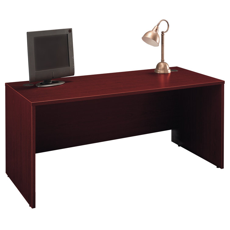 Mahogany 71" Home Office Desk with Filing Cabinet