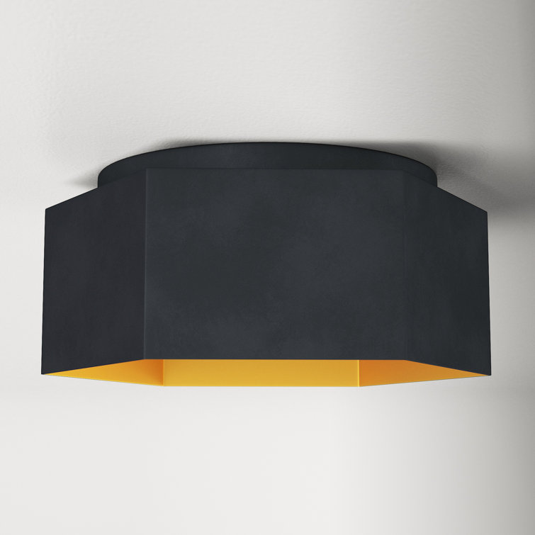 Honeycomb Black & Gold Hexagonal LED Flush Mount