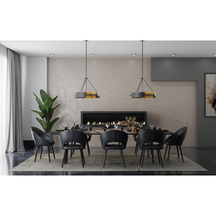 Lowery 26" Black and Gold Drum Pendant Light